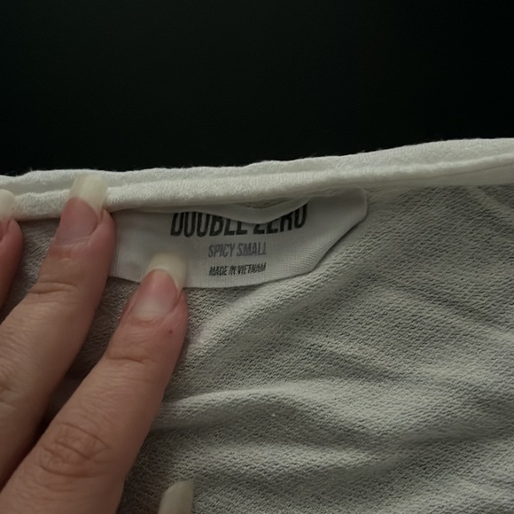 Double Zero Relaxed V-Neck, Size Small, Color White - Picture 2 of 3